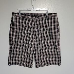 Dickies Mens Black & White Plaid Shorts Sz 38